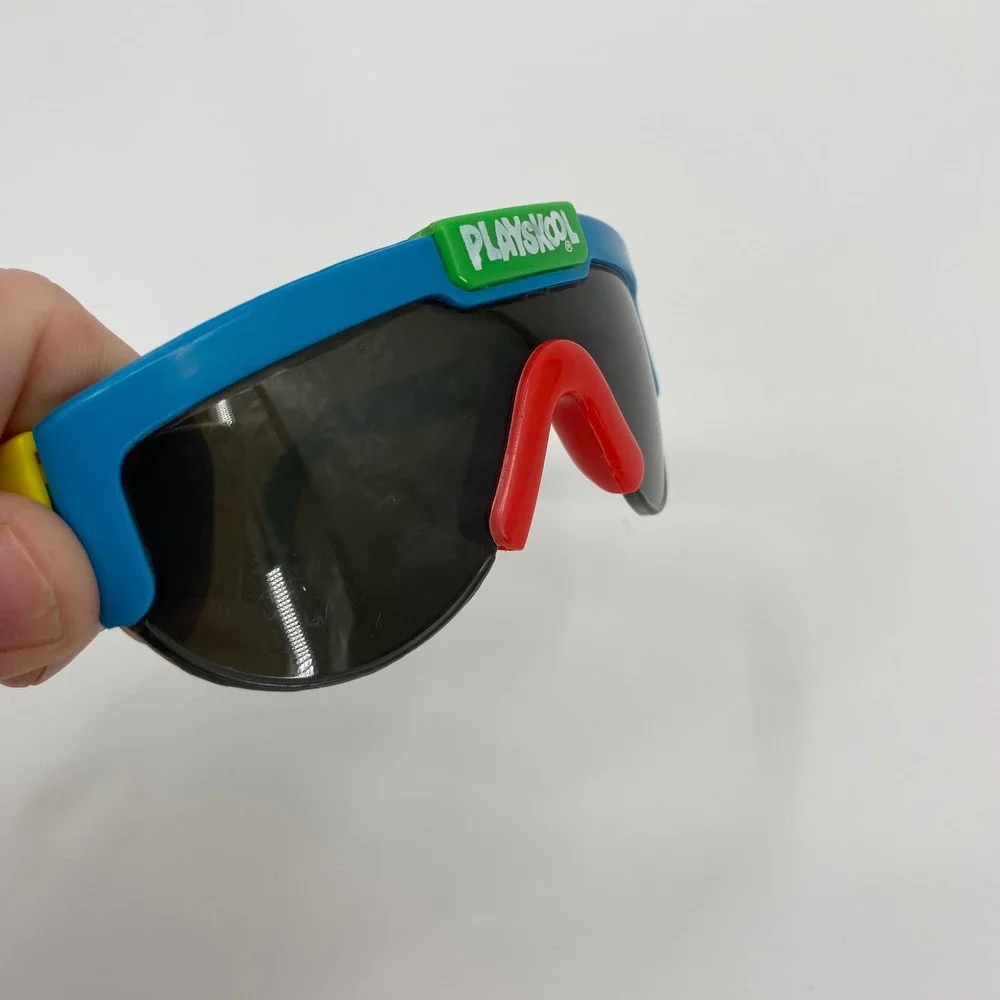 Vintage‎ Playskool Kids Sunglasses 90s Retro Color Block Shield Shades RARE FIND